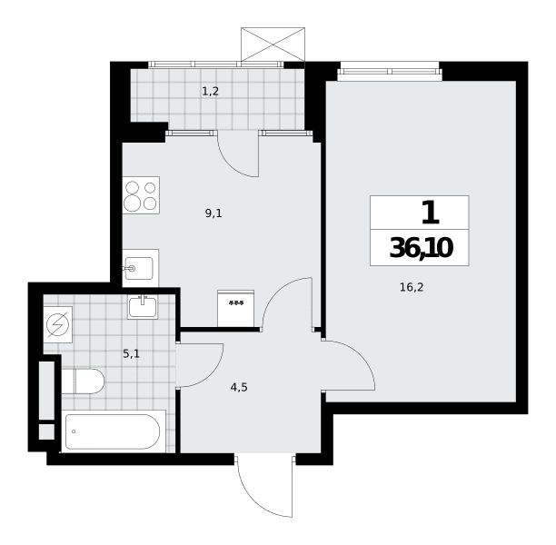 Дом на Зорге Москва — планировка Студия