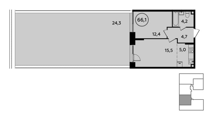 Прокшино Москва — планировка Студия