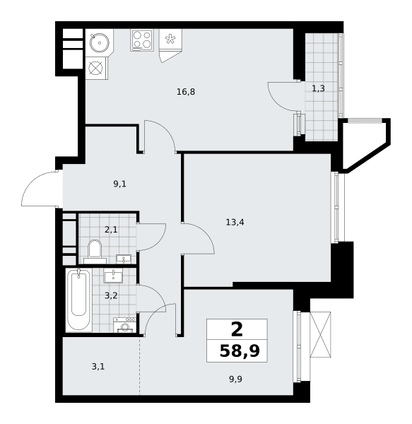 Прокшино Москва — планировка Студия